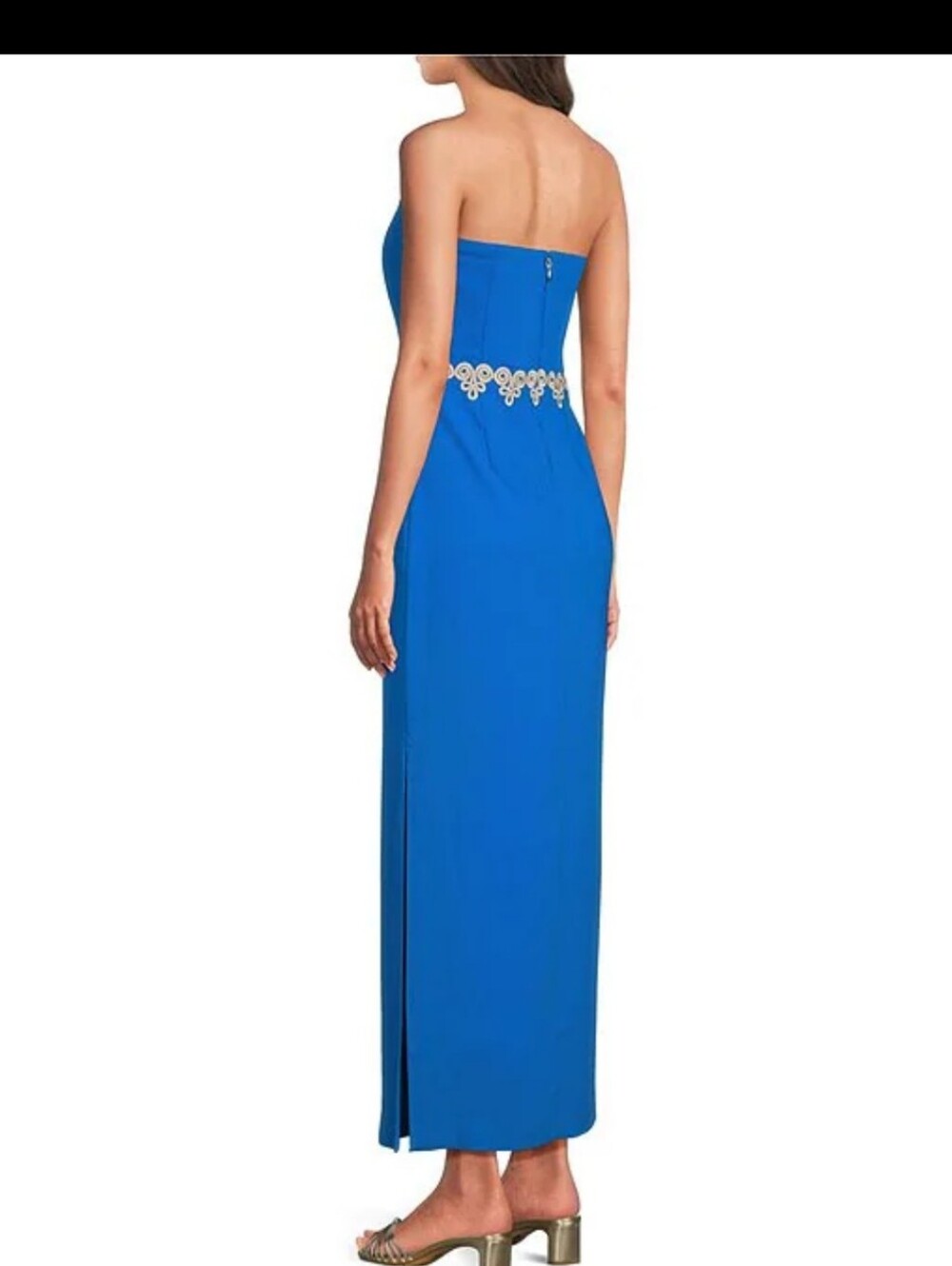 NWT Lilly Pulitzer Kristella Crepe Back Satin Strapless Lace Trim Maxi Dress 6 - Picture 4 of 11